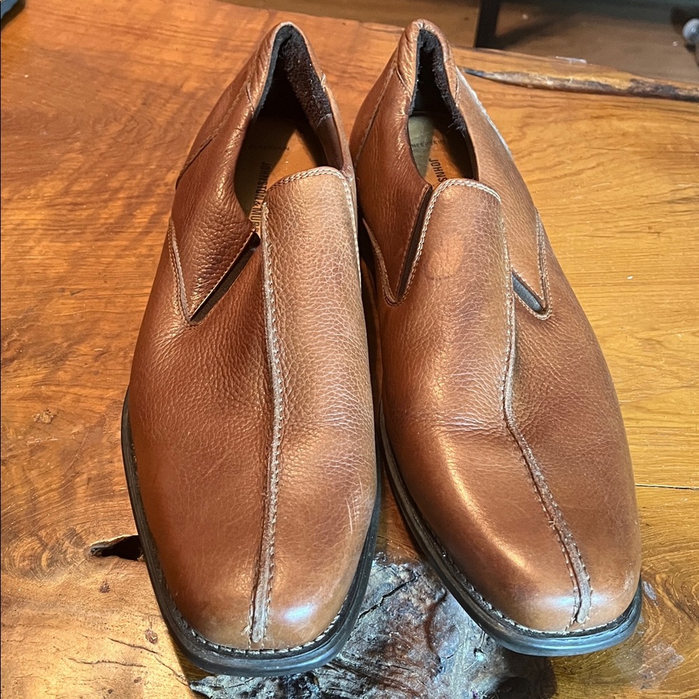 Johnston & Murphy Macomb Split-Toe Loafers Men’s 11.5 Tan Sheepskin Slip-On